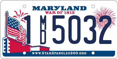 MD license plate 1MD5032