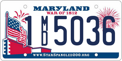 MD license plate 1MD5036