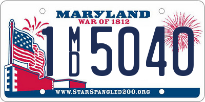 MD license plate 1MD5040