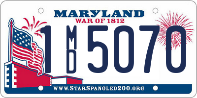 MD license plate 1MD5070