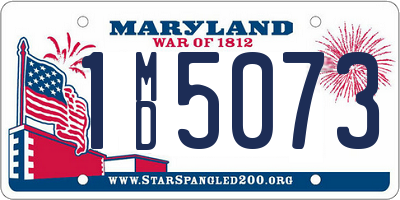 MD license plate 1MD5073