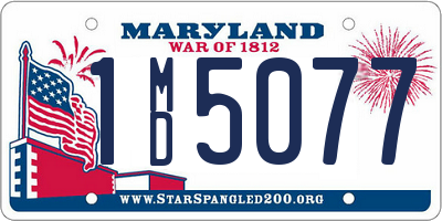 MD license plate 1MD5077