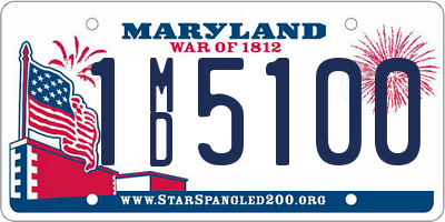 MD license plate 1MD5100