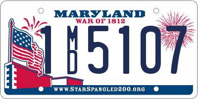 MD license plate 1MD5107