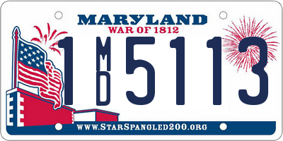 MD license plate 1MD5113