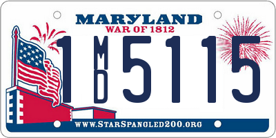 MD license plate 1MD5115