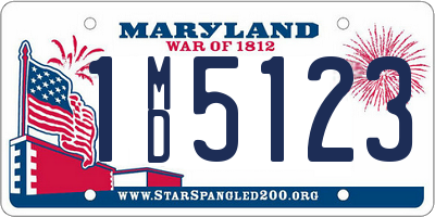 MD license plate 1MD5123