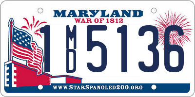 MD license plate 1MD5136