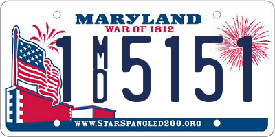 MD license plate 1MD5151