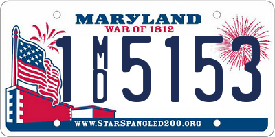 MD license plate 1MD5153