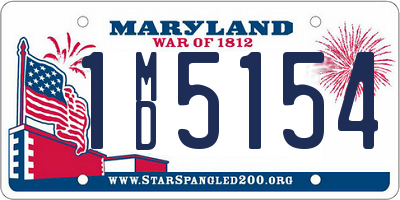 MD license plate 1MD5154