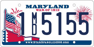 MD license plate 1MD5155