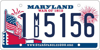 MD license plate 1MD5156