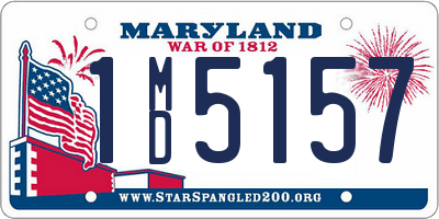 MD license plate 1MD5157