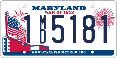 MD license plate 1MD5181