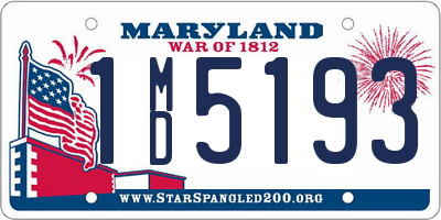 MD license plate 1MD5193