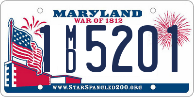 MD license plate 1MD5201