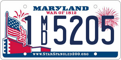 MD license plate 1MD5205