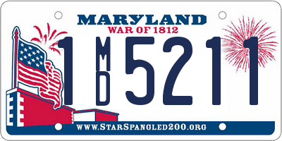 MD license plate 1MD5211