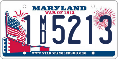 MD license plate 1MD5213