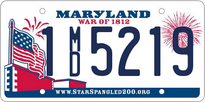 MD license plate 1MD5219