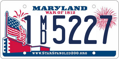 MD license plate 1MD5227