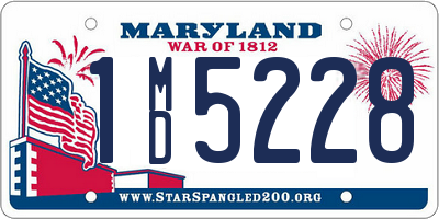 MD license plate 1MD5228