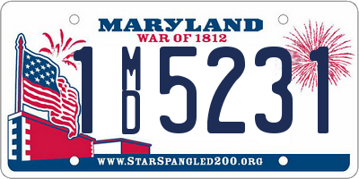 MD license plate 1MD5231