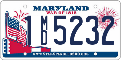 MD license plate 1MD5232