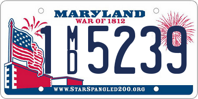 MD license plate 1MD5239