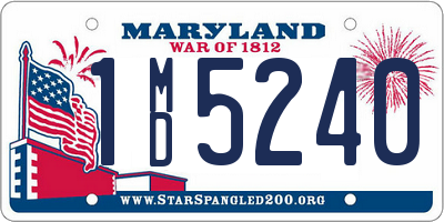 MD license plate 1MD5240