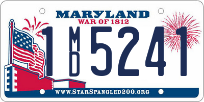 MD license plate 1MD5241