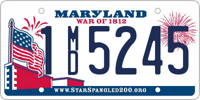 MD license plate 1MD5245