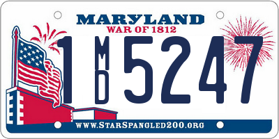 MD license plate 1MD5247