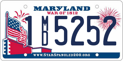 MD license plate 1MD5252