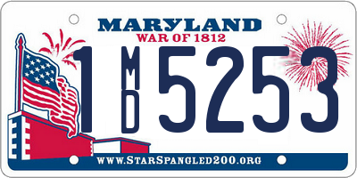 MD license plate 1MD5253