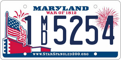 MD license plate 1MD5254