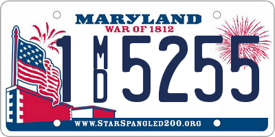 MD license plate 1MD5255