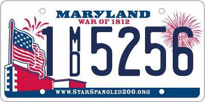 MD license plate 1MD5256