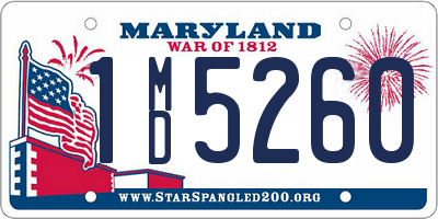 MD license plate 1MD5260