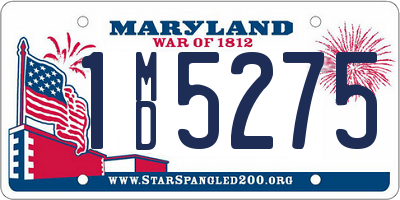 MD license plate 1MD5275