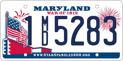 MD license plate 1MD5283