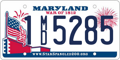 MD license plate 1MD5285