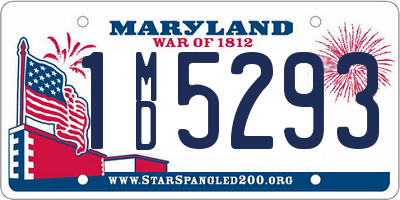 MD license plate 1MD5293