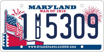 MD license plate 1MD5309