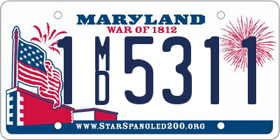 MD license plate 1MD5311