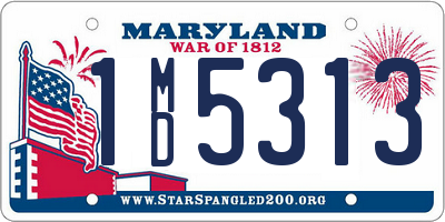 MD license plate 1MD5313