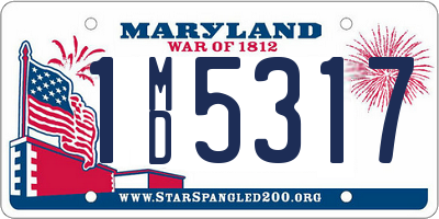 MD license plate 1MD5317