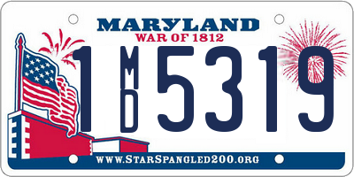 MD license plate 1MD5319