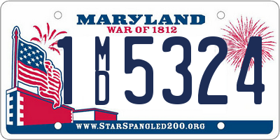 MD license plate 1MD5324